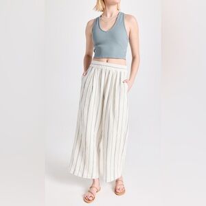 NWOT Madewell The Untailored Wide-Leg Crop Pant in Striped Lightspun $78
